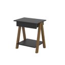 Ver imagem 3 de Mesa de Cabeceira 1 Gaveta e Prateleira Integra Dexter Amadeirado/preto