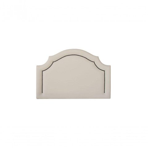 Cabeceira Solteiro Luxo 90X60 Off White Tachas Fumê