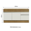 Ver imagem 4 de Balcão de Pia Armário de Cozinha 150 Cm 2 Portas e 2 Gavetas (sem Tampo e Pia) Rustic/branco Glamy M