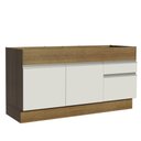 Ver imagem 3 de Balcão de Pia Armário de Cozinha 150 Cm 2 Portas e 2 Gavetas (sem Tampo e Pia) Rustic/branco Glamy M