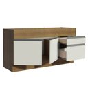 Ver imagem 5 de Balcão de Pia Armário de Cozinha 150 Cm 2 Portas e 2 Gavetas (sem Tampo e Pia) Rustic/branco Glamy M