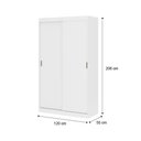 Ver imagem 3 de Guarda Roupa Casal 2 Portas 2 Gav Branco Carraro Noah