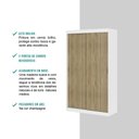 Ver imagem 2 de Guarda Roupa Casal 2 Portas 2 Gav Branco Carraro Noah