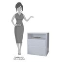 Ver imagem 4 de Mesa de Cabeceira 2 Gavetas 1 Nicho Blank F04 Branco - Mpozenato