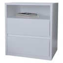 Ver imagem 1 de Mesa de Cabeceira 2 Gavetas 1 Nicho Blank F04 Branco - Mpozenato