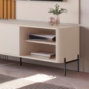 Ver imagem 3 de Rack para Tv Tucupí 1.8 Bancada Off White Preto Jb Bechara