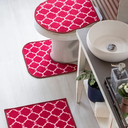 Ver imagem 2 de Jogo Tapete Antiderrapante Banheiro Carícia Corttex 3 Peças:Rosa