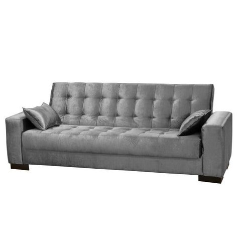 Sofá Cama para Sala de Estar Lisboa Suede Cinza - Ibiza