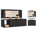 Ver imagem 3 de Penteadeira Suspensa com Painel e Espelho Joy P14 Preto - Mpozenato