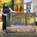 Ver imagem 3 de Quadro Grande Jardim Das Flores Proteção Árvores Iluminadas