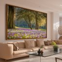 Ver imagem 2 de Quadro Grande Jardim Das Flores Proteção Árvores Iluminadas