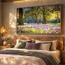 Ver imagem 1 de Quadro Grande Jardim Das Flores Proteção Árvores Iluminadas