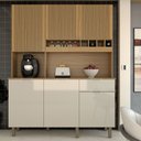 Ver imagem 3 de Cozinha Compacta Bela Arte 6 Portas 1 Gaveta 100% Mdf Cinamomo/off White - Panorama Móveis