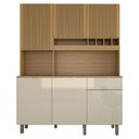 Ver imagem 1 de Cozinha Compacta Bela Arte 6 Portas 1 Gaveta 100% Mdf Cinamomo/off White - Panorama Móveis