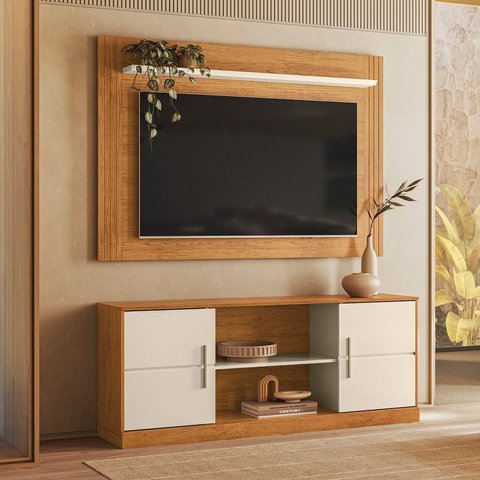 Rack com Painel para Tv 60 Polegadas 172x160cm Combo Palmas
