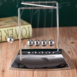 Pêndulo De Newton Em Z Decoração De Mesa Escritório Luxuoso - Prateado - 12