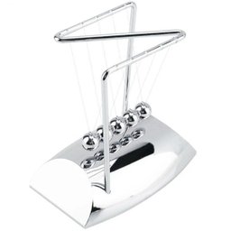 Pêndulo De Newton Em Z Decoração De Mesa Escritório Luxuoso - Prateado - 2