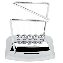 Pêndulo De Newton Em Z Decoração De Mesa Escritório Luxuoso - Prateado - 3