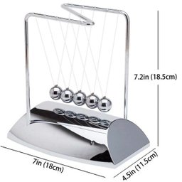 Pêndulo De Newton Em Z Decoração De Mesa Escritório Luxuoso - Prateado - 7