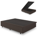 Ver imagem 2 de Cama Box Baú Viúva 120x203x42 Cm Corino Linho com Pistão a Gás
