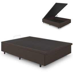 Cama Box Baú Viúva 120x203x42 Cm Corino Linho com Pistão a Gás - 2
