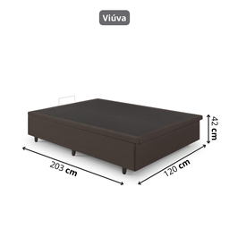 Cama Box Baú Viúva 120x203x42 Cm Corino Linho com Pistão a Gás - 4