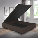Ver imagem 1 de Cama Box Baú Viúva 120x203x42 Cm Corino Linho com Pistão a Gás