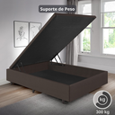 Ver mais imagens de Cama Box Baú Viúva 120x203x42 Cm Corino Linho com Pistão a Gás