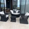 Conjunto de Chaise Orbit em Corda Náutica - 1 Chaise + 2 Poltronas + Mesa Centro - Tecido Duna Cru - 1