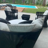 Conjunto de Chaise Orbit em Corda Náutica - 1 Chaise + 2 Poltronas + Mesa Centro - Tecido Duna Cru - 2