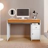 Mesa Escrivaninha Office Madrid 1 Gavetas:branco/naturalle - 5
