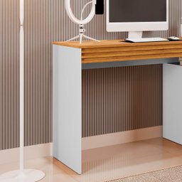 Mesa Escrivaninha Office Madrid 1 Gavetas:branco/naturalle - 3