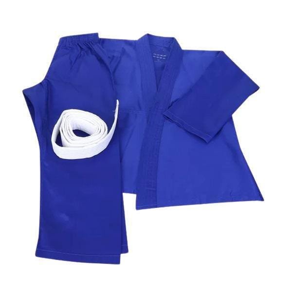 Kimono Judô Infantil Azul Com Faixa Branca - 160Cm - 1