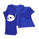 Ver imagem 1 de Kimono Judô Infantil Azul Com Faixa Branca - 160Cm