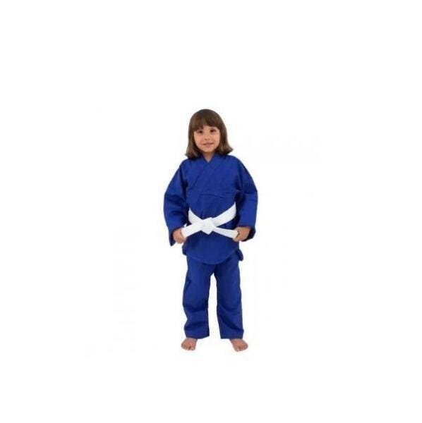 Kimono Judô Infantil Azul Com Faixa Branca - 160Cm - 2