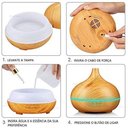 Ver imagem 3 de Difusor Umidificador Ultrassônico para Aromaterapia Óleo Essencial sem Filtro 500 Ml Madeira