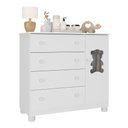 Ver imagem 2 de Cômoda Infantil 95cm 1 Porta com Vidro e 4 Gavetas Fofura Multimóveis Mp4484 Branco