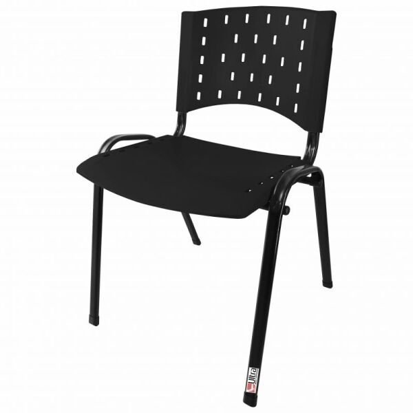 Cadeira Empilhável Plástica Preta 10 Unidades - Ultra Móveis