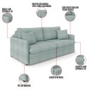 Ver imagem 3 de Sofá Retrátil Reclinável 2 Lugares 154cm Maili Bouclê Azul K01 - D'rossi