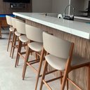 Ver imagem 3 de Banqueta Madeira Maciça Cyndi 53cm | Linho Off White - Sallar Home