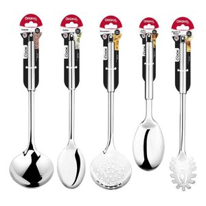 Kit Utensílios para Cozinha 5 Peças Aço Inox