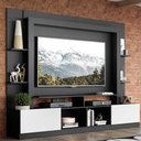 Ver imagem 7 de Estante Com Suporte Tv 65" E 2 Portas Oslo Multimóveis V3386 Preta/Branca Preto/Branco
