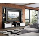 Ver imagem 2 de Estante Com Suporte Tv 65" E 2 Portas Oslo Multimóveis V3386 Preta/Branca Preto/Branco
