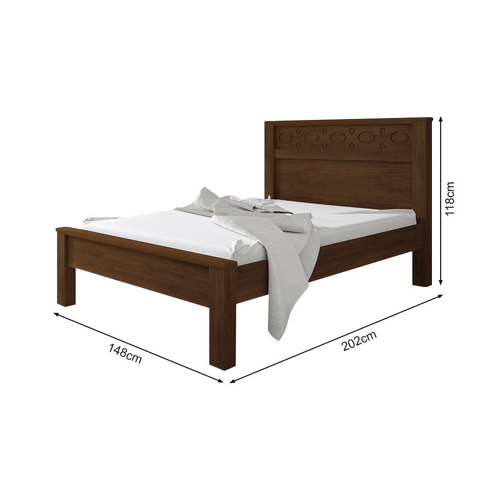 Cama Casal em Mdf Las Vegas - Imbuia - 3