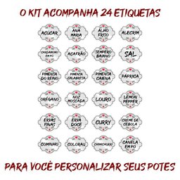 Pote Tempero 10 Potes+24 Etiquetas Etiqueta Transparente - 3