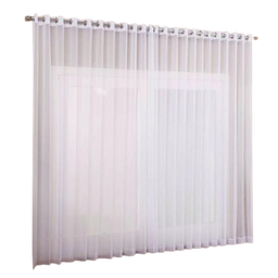 Cortina voil tecido 3,00x2,00 Para Trilho Suíço:Branco - 1