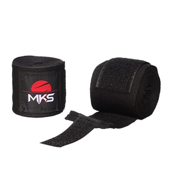 Kit Luva Boxe Muay Thai Prospect Mks Combat Vermelha com Bandagem Preta - 10 Oz - 3