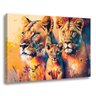 Quadro Familia Leão Leoa Filhote em Tela Grande para Sala - 1