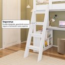 Ver imagem 5 de Cama Infantil Alta com Escrivaninha e 6 Gavetas para Colchão 88x188cm Multimóveis Crrui-CAM007