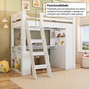 Ver imagem 7 de Cama Infantil Alta com Escrivaninha e 6 Gavetas para Colchão 88x188cm Multimóveis Crrui-CAM007